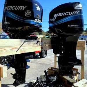 PAIR MERCURY SALTWATER 225 HP OUTBOARD SET